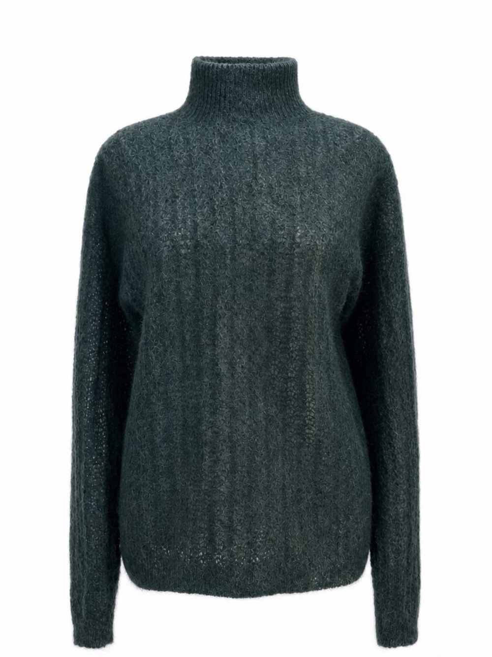 J. McLaughlin Mohair Blend Forest Green Mock Neck Sweater Medium